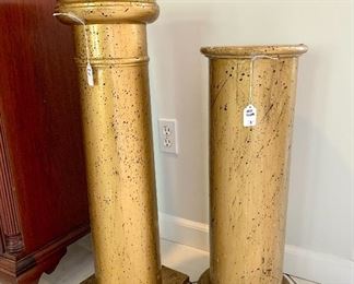 $30 - Large Gold Pillar - 30.5h x 10d.  $28 - Small Gold Pillar - 26h x 10d