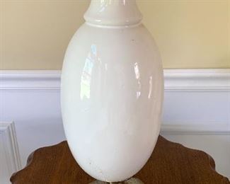 $80 - Pair of Vintage White Lamps - Shade is 15.5d, Lamp with Shade 36h