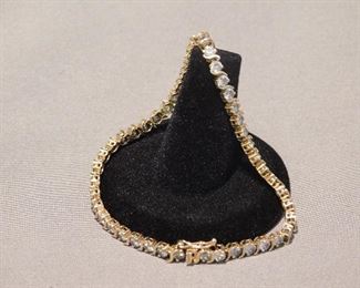 14K gold tennis bracelet with CZ