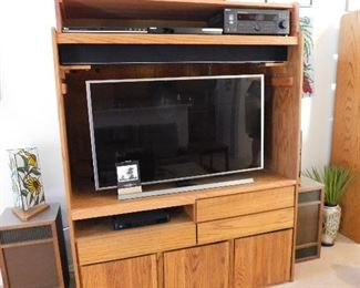 Wall unit with Samsung Smart Tv and Vizio Sound bar