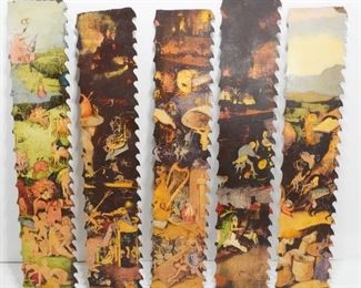 L. L. Balmuth mixed media 5 panel artwork