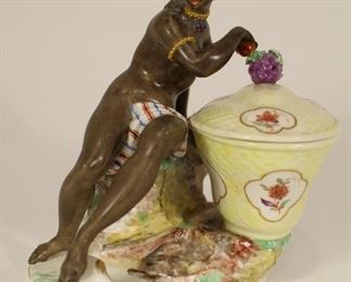 Nymphenberg porcelain Blackamoor figural dishes