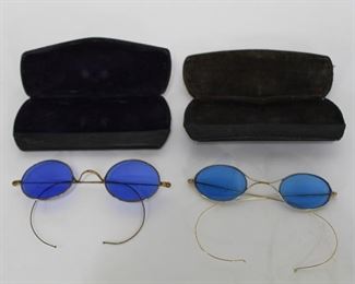 Antique blue lens glasses