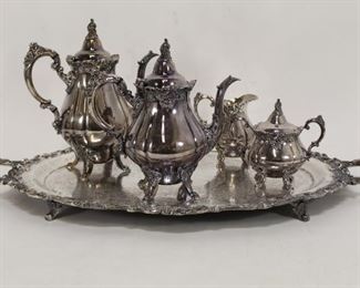 Wallace Grand Baroque silver plate tea set
