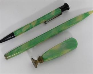 French bakelite pen / pencil / seal set