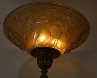 1920's / 30's French bronze and glass floor lamp