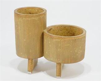 Mid century Japanese pottery ikebana vases