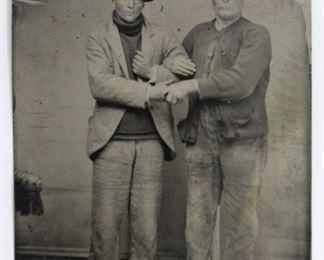Antique tintype of affectionate men