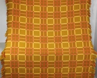Vintage Welsh tapestry wool blanket