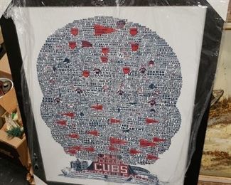 CHICAGO CUBS Framed 2016 WORLD SERIES HISTORY TREE POSTER BY BURTON 27.75"W x 33.75"H     $150