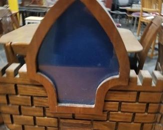 Rare Gothic Solid Wood Castle Moat Style Picture Frame 22.25"W x 15.25"H x 4.75"D  $95