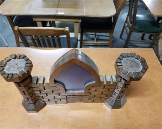 Rare Gothic Solid Wood Castle Moat Style Picture Frame 22.25"W x 15.25"H x 4.75"D  $95