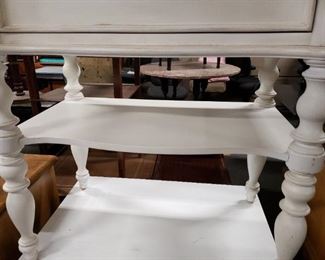 Legacy Classic Furniture  #1520-3101 Shabby Chic White Painted Table with Electrical Outlets 30"W x 17.5"D x 30.5"H  $250