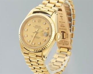 1982 Ladies 18K Rolex Oyster Perpetual Datejust Watch 
