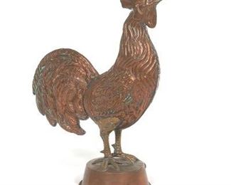 A Large Copper and Brass Weathervane Rooster