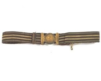 American Civil War Navy Officer Uniform Sword Belt, ca. Second Half 19th Century 
