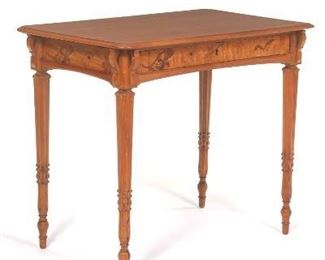 Art Nouveau Marquetry Writing Table, ca. 1900s