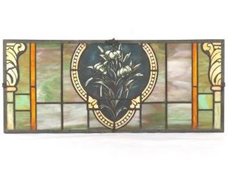 Art Nouveau Stained Glass Panel