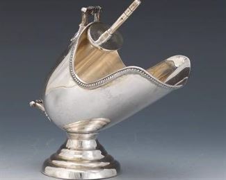 Belle Epoque Style Galema Sterling Silver Sugar Scuttle and Scoop 