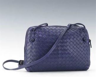 Bottega Veneta Intrecciato Aubergine Leather Shoulder Bag
