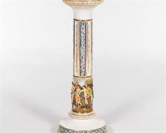 Capodimonte Vintage Italian Porcelain TherePart Columnar Pedestal 
