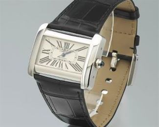 Cartier Automatic Tank Divan Stainless Steel Watch 