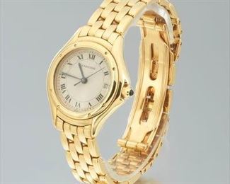 Cartier Ladies 18k Quartz Gold Watch 
