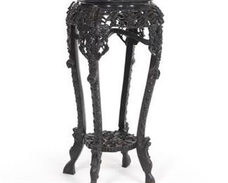 Carved Asian Plant Stand