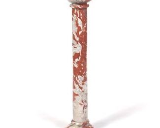 Carved Marble Jasper Red Color and White Grey Pedestal 