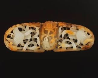 Chinese Carved Jade Buckle 