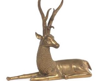 Decorative Brass Recumbent Deer 