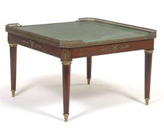 Empire Style Verdigris Marble Top Low Table, ca. Second Half 20th Century 