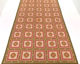 Fine Antique HandKnotted Portuguese Needlepoint Woven Carpet, Attr. Arraiolos Factory, ca. 1930s 