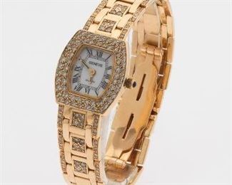 Geneve 14k Gold and Diamond Watch 