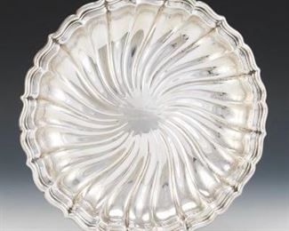 Gorham Sterling Silver Fluted Swirl Shallow Bowl 