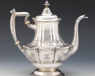 Gorham Sterling Silver Teapot, Retailed by Grogan Company 