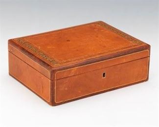 Italian Vintage Leather Jewelry Box 