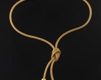 Ladies 18k Yellow Gold Wove Necklace 