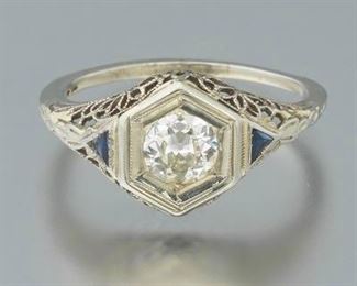 Ladies Art Deco 0.50 ct Diamond Ring 