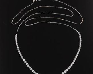 Ladies Diamond 5.36 ct Necklace with Adjustable Length 