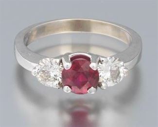 Ladies Fine Ruby and Diamond Ring 