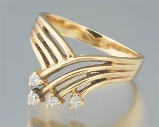 Ladies Gold and Diamond Tiara Style Ring