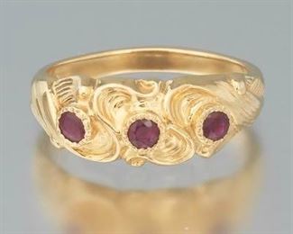 Ladies Gold and Ruby Ring 
