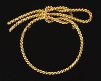 Ladies Gold Nautical Knot Brooch, AGA Corea 