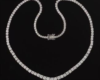 Ladies Graduated Diamond Riviere Necklace, AIGL Report 