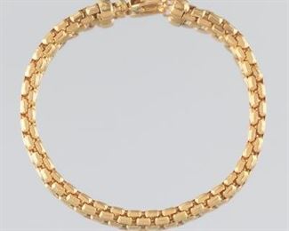 Ladies Italian Gold Birdcage Bracelet 