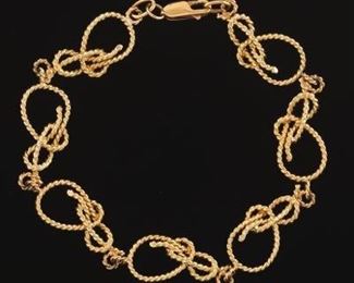 Ladies Nautical Knot Gold Bracelet by AGA Corea 