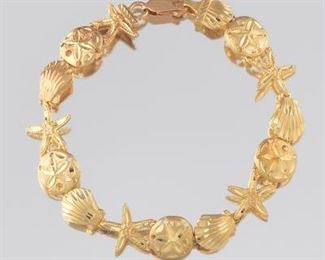 Ladies Seashell Motif Gold Bracelet 