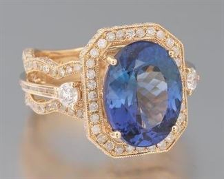 Ladies Tanzanite and Diamond Ring, AIGL Report 