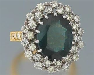 Ladies Tourmaline and Diamond Ring 